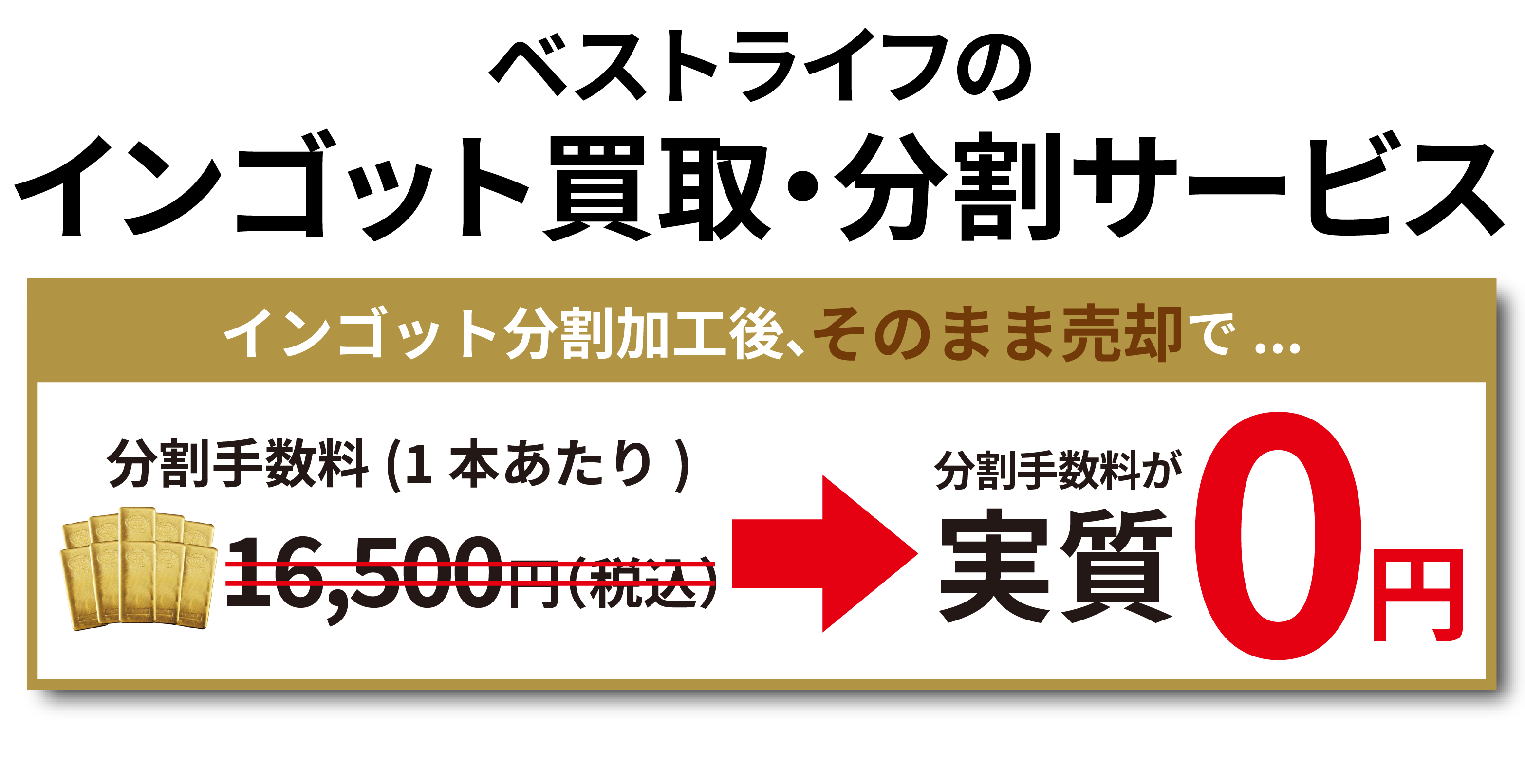 ベストライフのインゴット買取・分割サービス