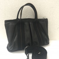 キャラバン ホリゾンタルPM 2WAY レザー キャンバス ステッチ 黒 ☆岡本店☆