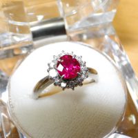 宝石 ルビーリング オーバルミックスカット RB1.37ct D0.42ct ☆光明池店☆