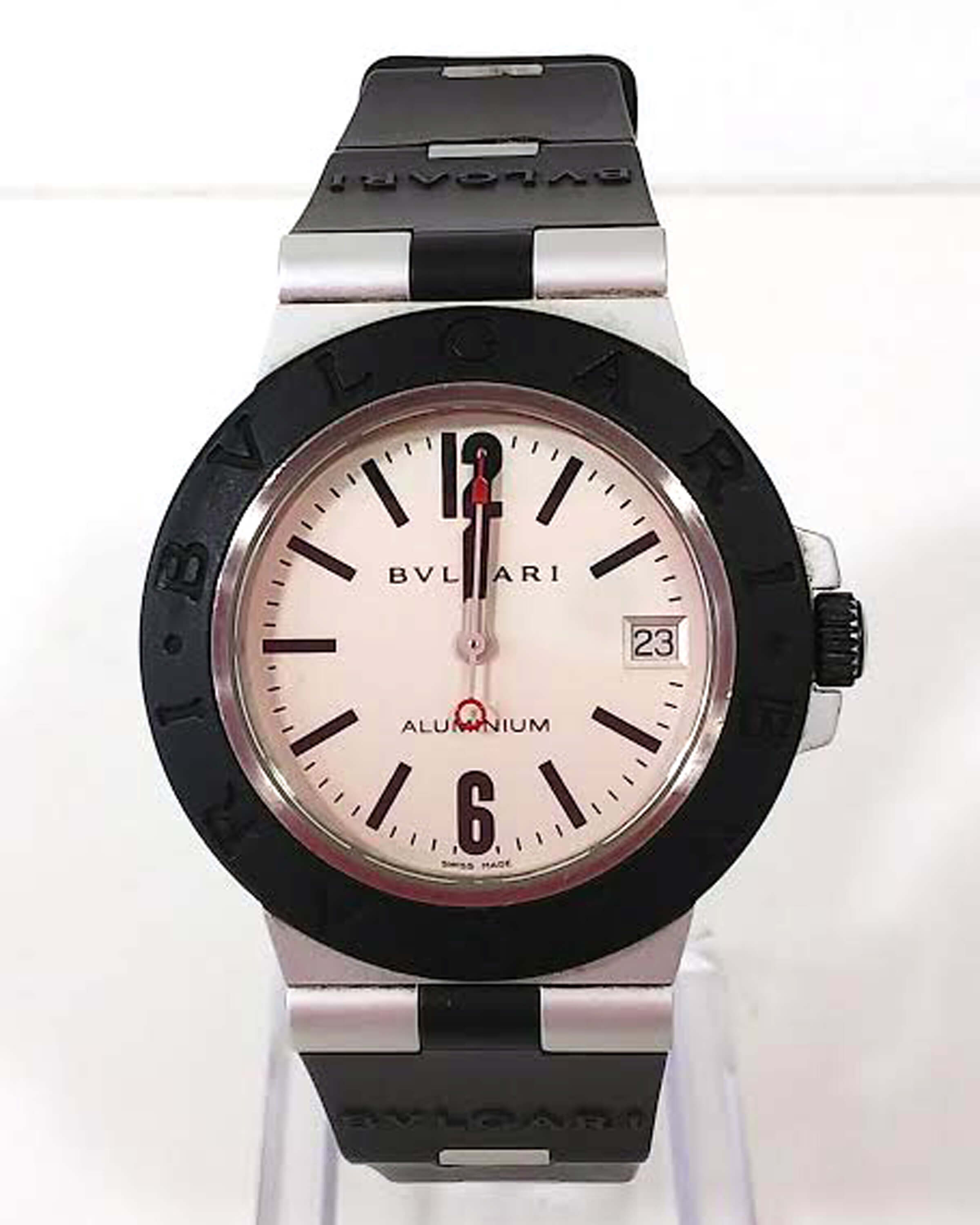 ブルガリ アルミニウム AL38A 自動巻き ラバーベルト メンズ 腕時計