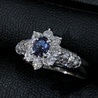 宝石 デザインリング アレキサンドライト 0.32ct D0.81ct K18WG