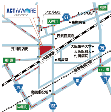 地図：お車でお越しの場合